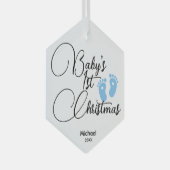 Baby Boy's First Christmas Ornament - Personalisie (Vorderseite Rechts)