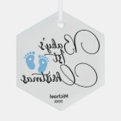 Baby Boy's First Christmas Ornament - Personalisie Aus Glas (Rückseite)