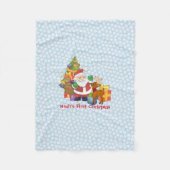 Baby Boy's First Christmas Personalize Name Santa Fleecedecke (Vorderseite)