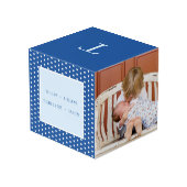 Baby Boys mit Geburtsstaten und Foto Würfel (Rückseite Schrägansicht)