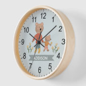 Baby Boys Niedlich Blue Forest Bears Kinderzimmer Uhr (Winkel)