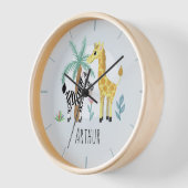 Baby Boys Niedlich Blue Safari Giraffe Kinder Kind Uhr (Winkel)