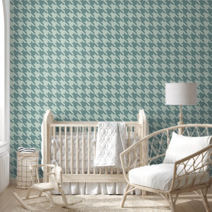 Baby Boys Room Blue Preppy Hahnentrittmuster Tapete