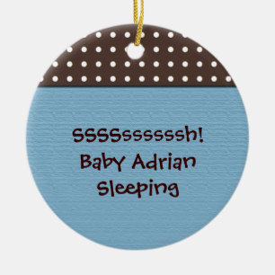 Baby Boy's Room Blue Türhänger Keramik Ornament