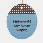 Baby Boy's Room Blue Türhänger Keramik Ornament (Links)