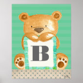 Baby Boys Room Monogram Teddy Bären Poster (Vorne)