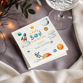 Baby BoyWatercolor Space Baby Shower Planet Serviette