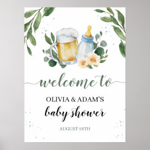 Baby Brauerei Grünzeug Baby Shower Willkommen Poster