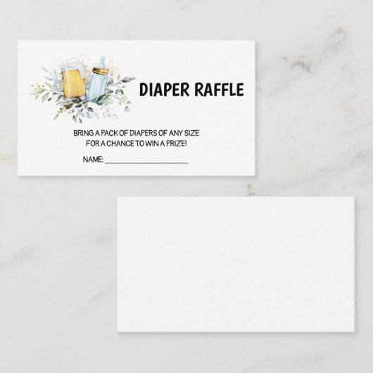 Baby Braut Baby Duwer Diaper Tombola Visitenkarte (Vorne/Hinten)