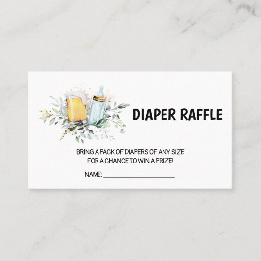 Baby Braut Baby Duwer Diaper Tombola Visitenkarte (Vorderseite)