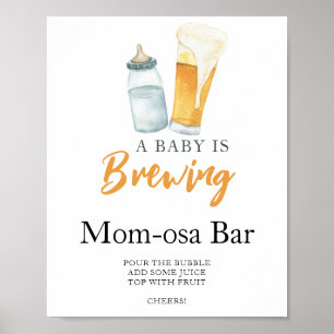 Baby braut Baby-Shower-Bier Momosa-Bar Poster