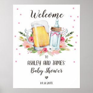 Baby Braut Baby Shower Girl Beer Begrüßungszeichen Poster