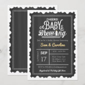 Baby Braut Babydusche auf Chalkboard Einladung (Vorne/Hinten)