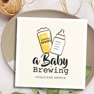 Baby braut Bier Babyflasche Beige Babyparty Serviette