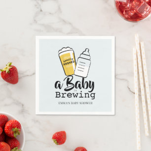 Baby braut Bier Babyflasche Blau Babyparty Serviette
