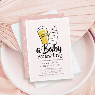Baby braut Bier Babyflasche Rosa Babyparty Einladung