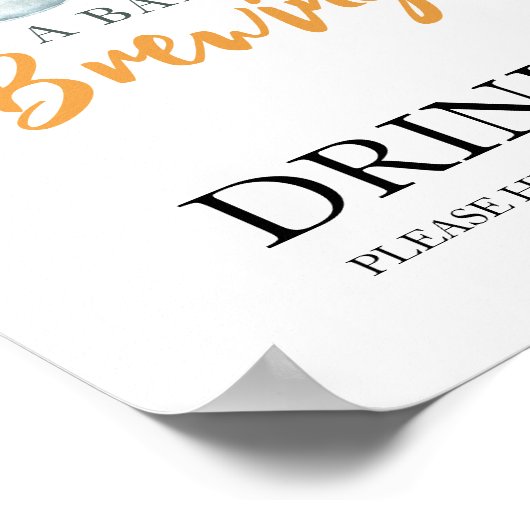 Baby braut Bier Drinks Poster (Ecke)