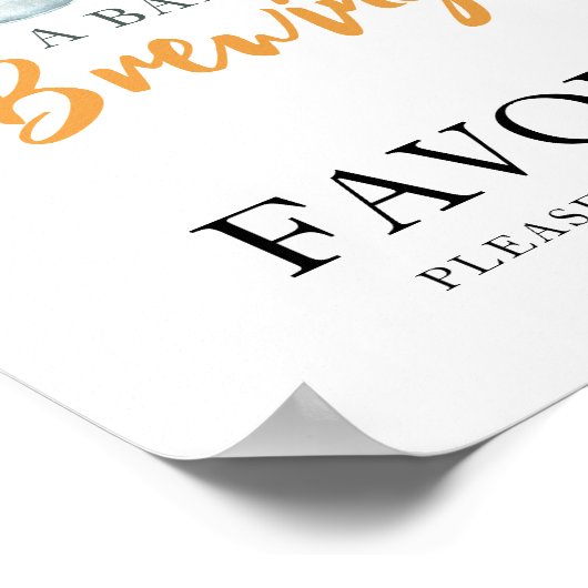 Baby braut Bier Favors Poster (Ecke)