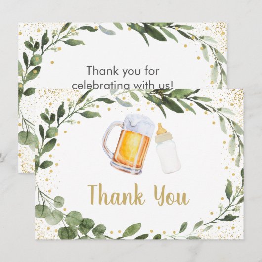 Baby braut Bier Greenery Danke (Vorne/Hinten)