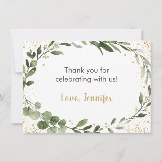 Baby braut Bier Greenery Danke (Rückseite)