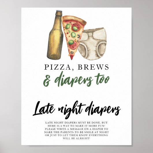 Baby braut Bier Spätabend Windeln Spiel Poster (Vorne)