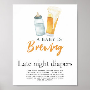 Baby braut Bier Späte Nacht Windeln Spiel  Poster