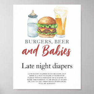 Baby braut Bier Späte Nacht Windeln Spiel Poster