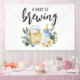 Baby braut Bier und Fütternd Flasche Banner