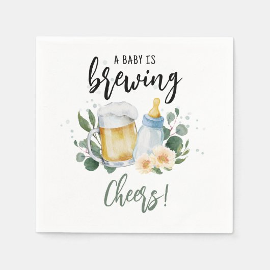 Baby braut Bier und Fütternd Flasche Serviette (Vorderseite)