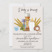 Baby Braut Biercoed Dusche Wasserfarbe Invita Einladung (Vorderseite)