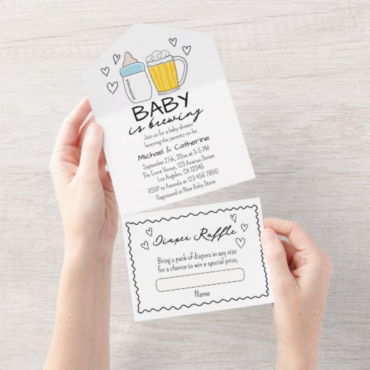 Baby Braut Bierglas Baby Dusche All In One Einladung (Abreißen)