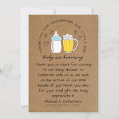 Baby Braut Bierglas Baby Dusche Dankeskarte (Vorderseite)