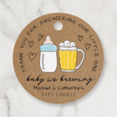 Baby Braut Bierglas Baby Dusche Geschenkanhänger (Rückseite)