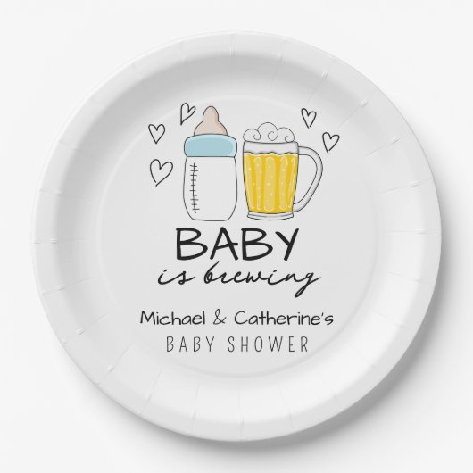 Baby Braut Bierglas Baby Dusche Pappteller (Vorderseite)