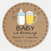 Baby Braut Bierglas Baby Dusche Runder Aufkleber (Vorderseite)