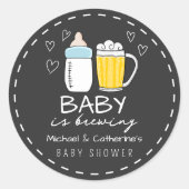 Baby Braut Bierglas Baby Dusche Runder Aufkleber (Vorderseite)