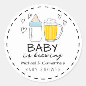 Baby Braut Bierglas Baby Dusche Runder Aufkleber (Vorderseite)