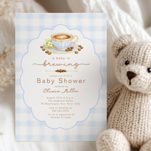 Baby Braut Blaue Kaffee Baby Shower Einladung