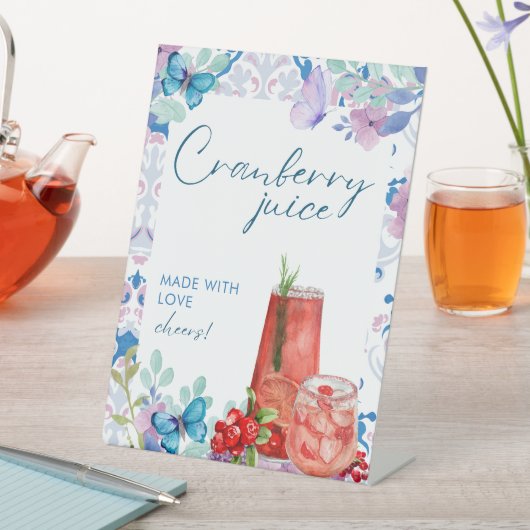 Baby braut Blütendusche Cranberry Saft Sockelschild (In Situ)