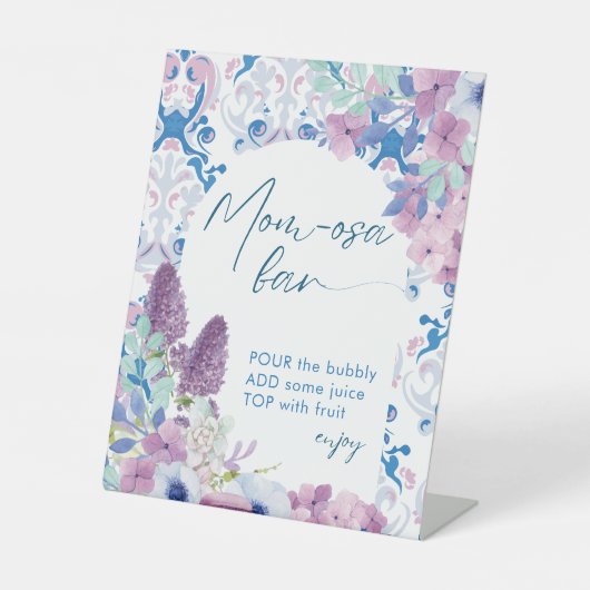 Baby braut Blütendusche Mimosa Bar Sockelschild (Vorderseite)