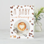 Baby Braut Coffee Baby Dusche | Aquarell Einladung (Stehend Vorderseite)