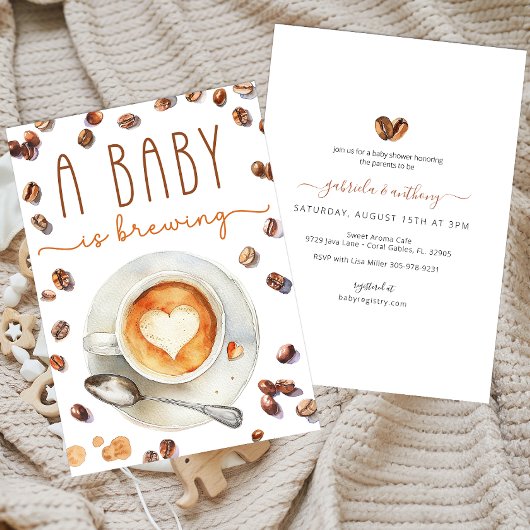 Baby Braut Coffee Baby Dusche | Aquarell Einladung