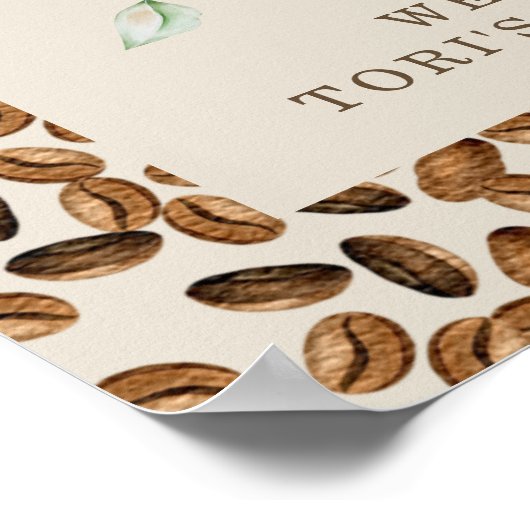 Baby Braut Eiskaffee Blumendusche Begrüßung Poster (Ecke)