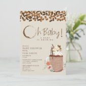 Baby braut eiskalten Kaffee-Blütendusche Einladung (Stehend Vorderseite)