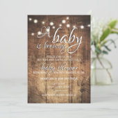 Baby braut Flaschen und gebräunt Kuchen Babydusche Einladung (Stehend Vorderseite)