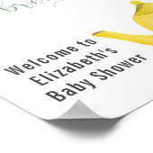 Baby Braut Gelbe Teekanne Babydusche Begrüßung Poster (Ecke)