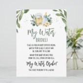 Baby braut Grün meine Wasserbroke-Spielkarte Einladung (Stehend Vorderseite)