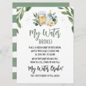 Baby braut Grün meine Wasserbroke-Spielkarte Einladung (Vorne/Hinten)