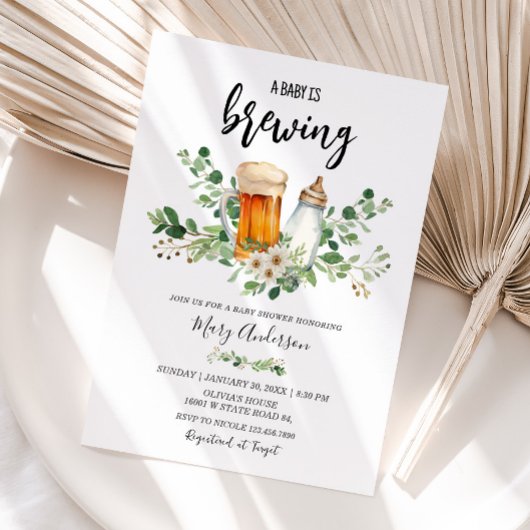 Baby braut grüne Babydusche Einladung