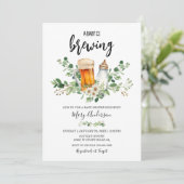 Baby braut grüne Babydusche Einladung (Stehend Vorderseite)